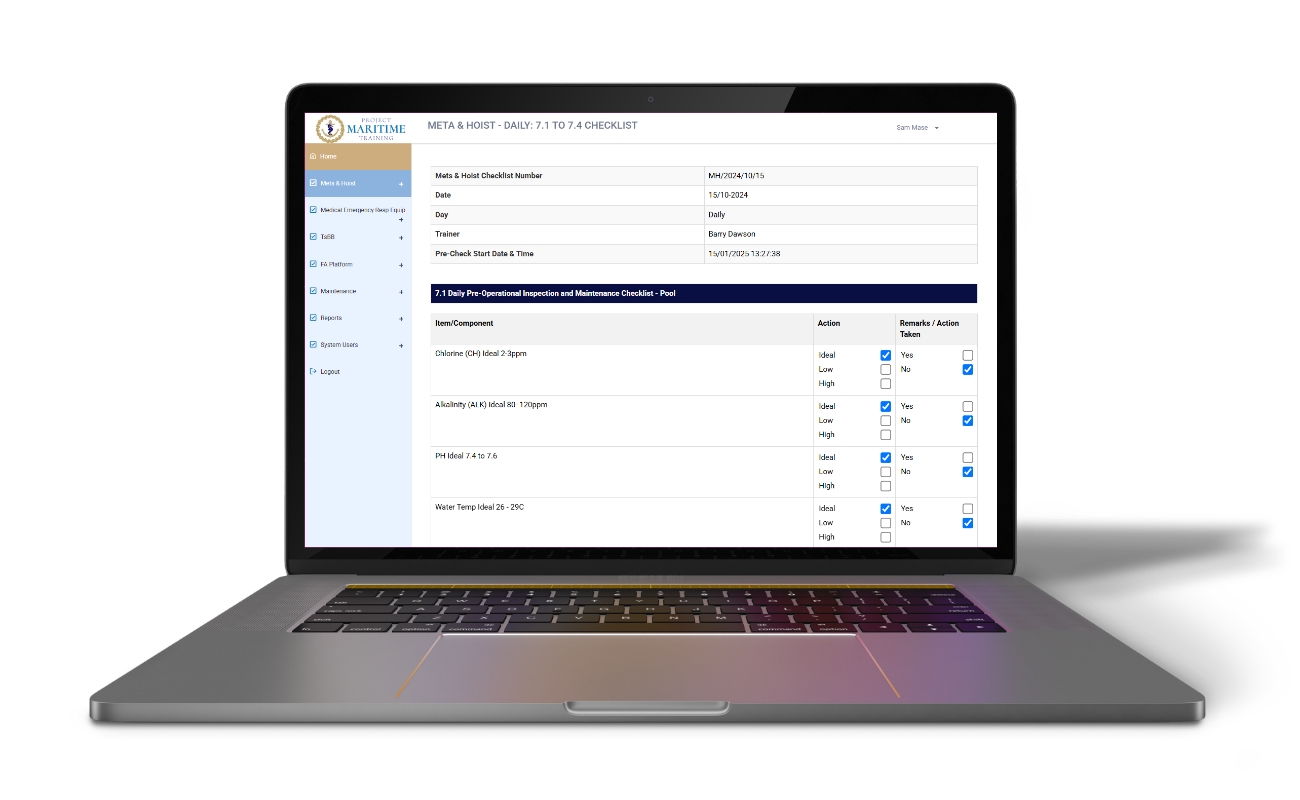 05 Business Automation - Project Maritime Training Maintenance Checklist Detail 05 Business Automation Project Maritime Training Maintenance Checklist Detail